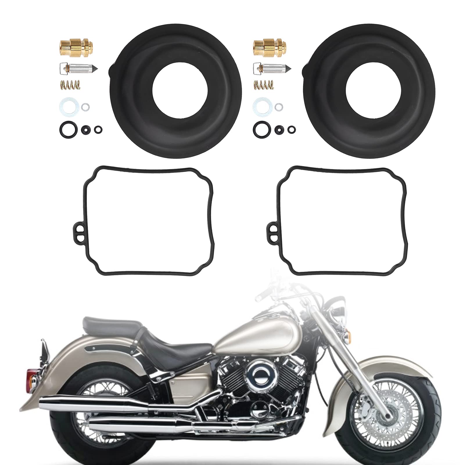 Vergaser-Reparaturkit Für Yamaha Dragstar 650/450 XVS – Vakuum-Membranen & Gleitkolben-Set, 2 Sets