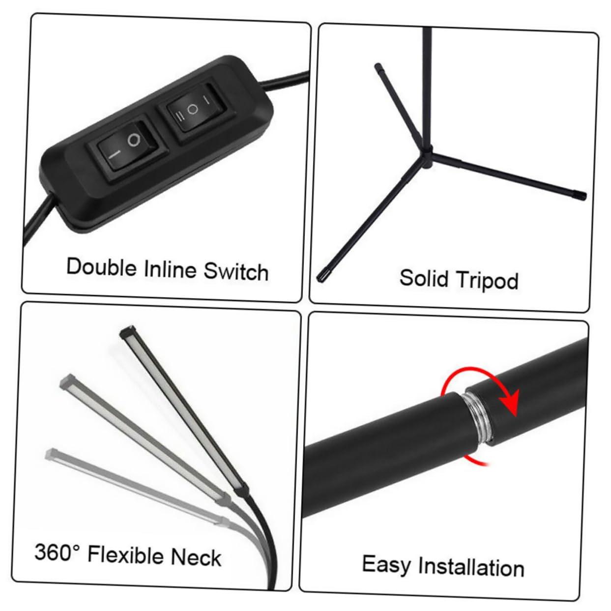 Lampada da Lettura LED con Clip, Braccio lungo Flessibile, Dimmerabile, Luce senza Abbagliamento, Alimentazione Usb, per Scrivania e Comodino