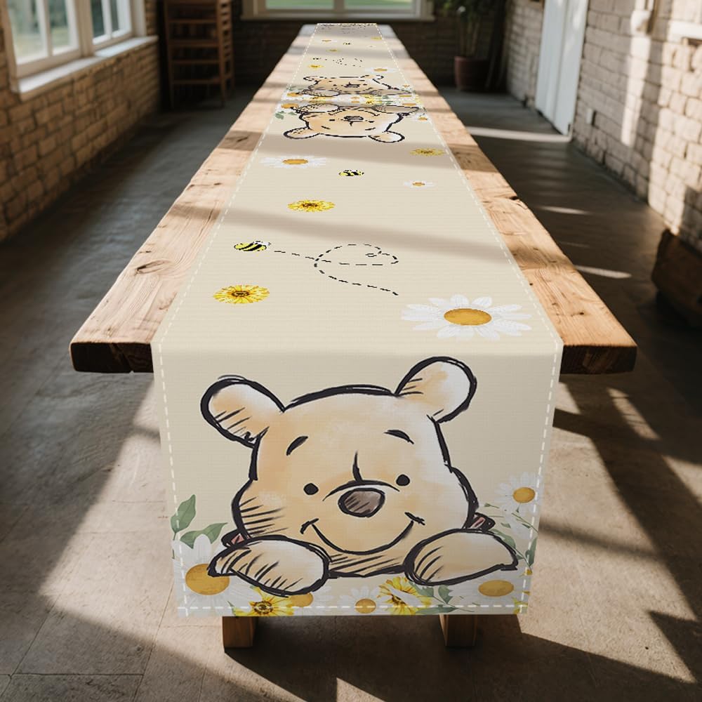 Shower Decorations Table Runner, Pooh Party Centerpiece Decorations, Winnie Theme Birthday Decor,1st Birthday Party Supplies for Boys & Girls, Sunflower Design image 5