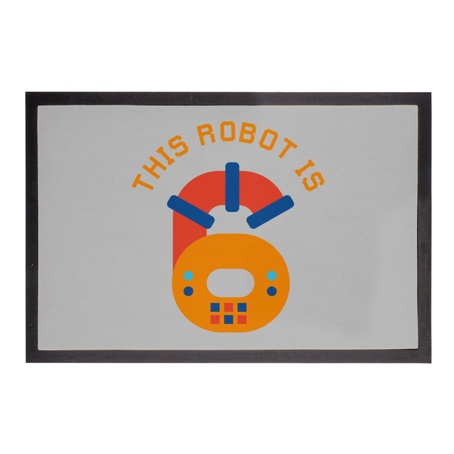 Paillasson gris de 60x40cm avec motif robot mécanique pour cadeau