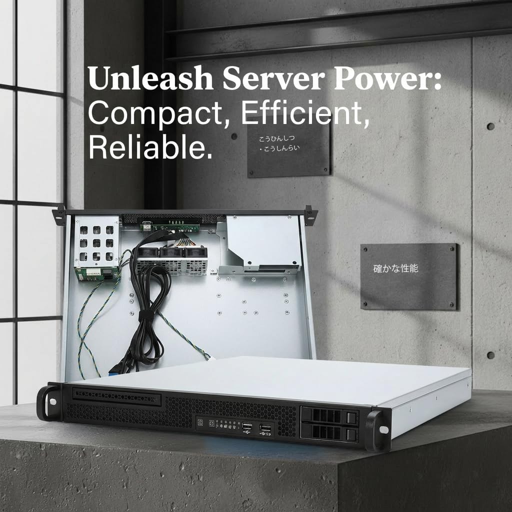 Amazon | IPCHASSIS 1Uラックマウントサーバーシャーシ、19インチ産業