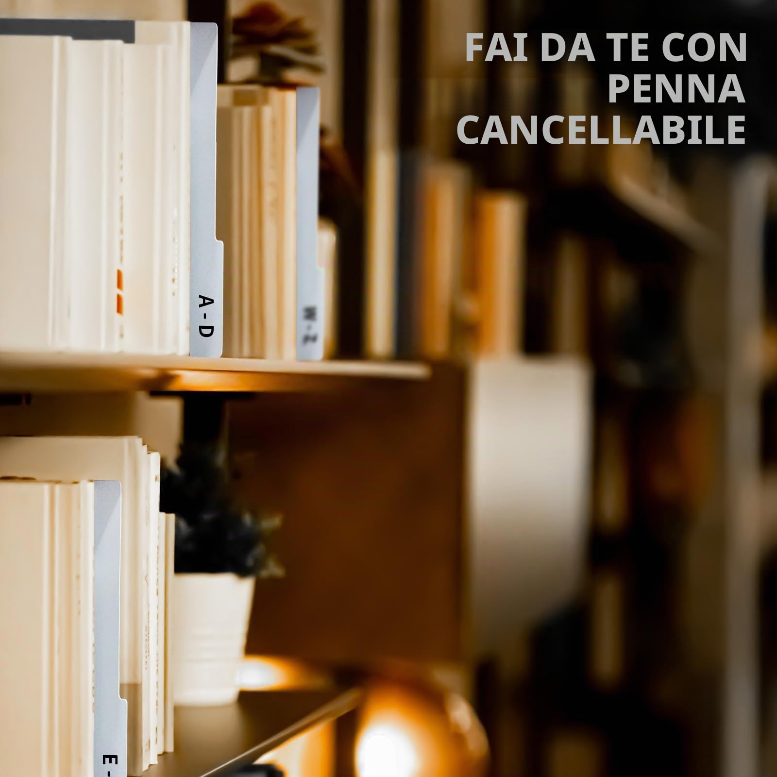 Divisori per dischi in vinile da 12 pollici, bianchi, in plastica a doppia faccia, con etichette per categorie, separatori fai-da-te per album LP in vinile per scatole di vinili e CD e organizzazione