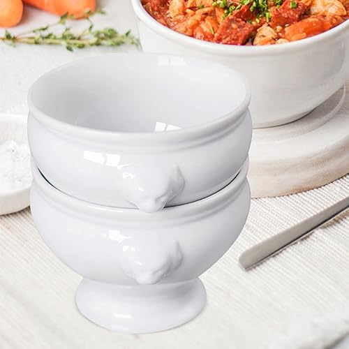 Miniatura 3 de Cinf Ceramic 16 oz Set of 2 Lion Head Porcelain Soup Bowls White Thanksgiving Christmas GiftsMicrowave Safe Soup and Fruit Home Kitchen