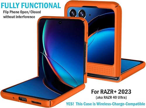 Miniatura 9 de Nakedcellphone - Funda con clip para Motorola RAZR+ 2023, textura de cuadrícula cubierta rígida delgada y rotacióntrinquete Combo de funda de cadera