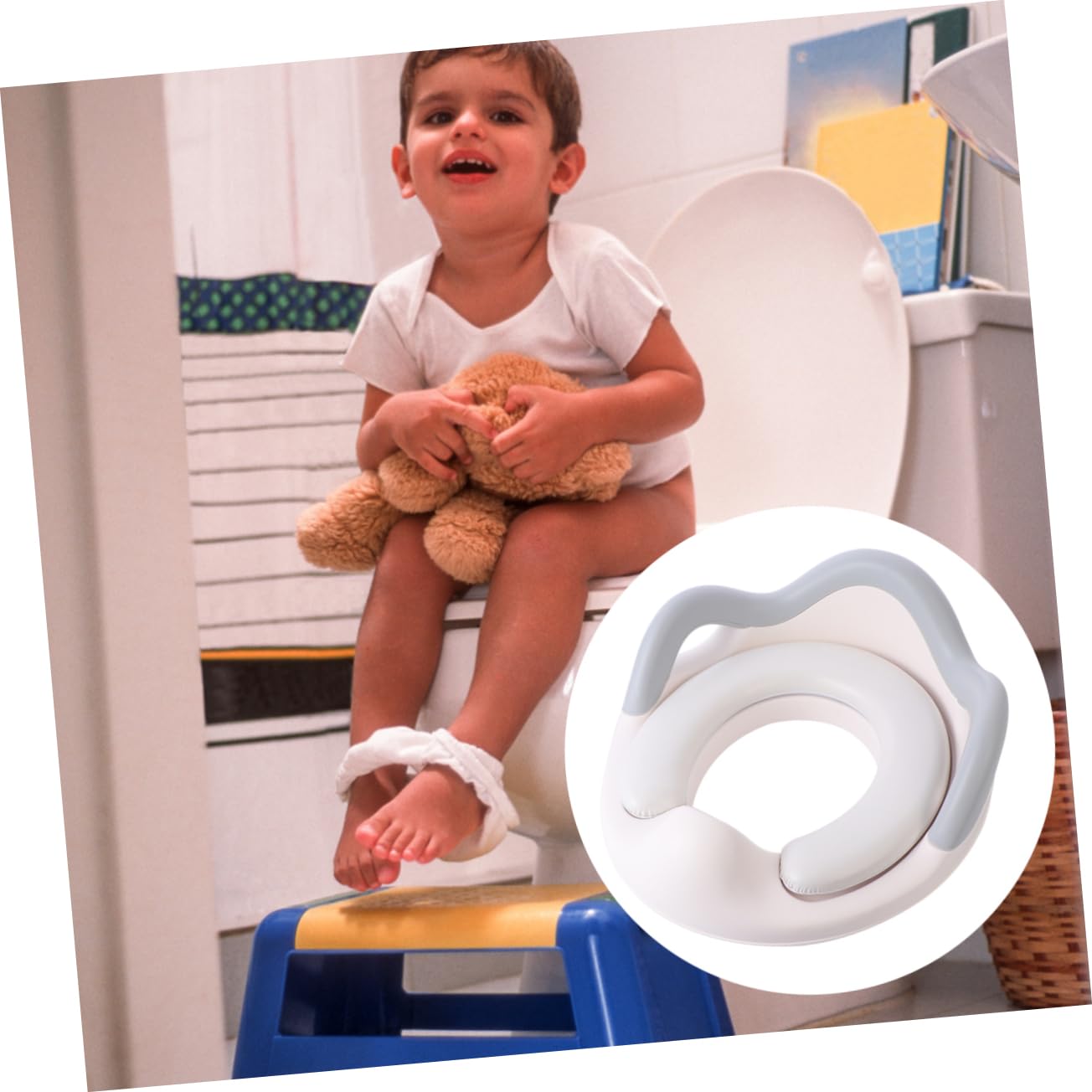 1pieza Asiento De Entrenamiento Para Niño Niña Cojín Acolchado Antideslizante Asiento Inodoro Para Bebés Compatible La Mayoría Inodoros Fácil De Limpiar Protección Contra