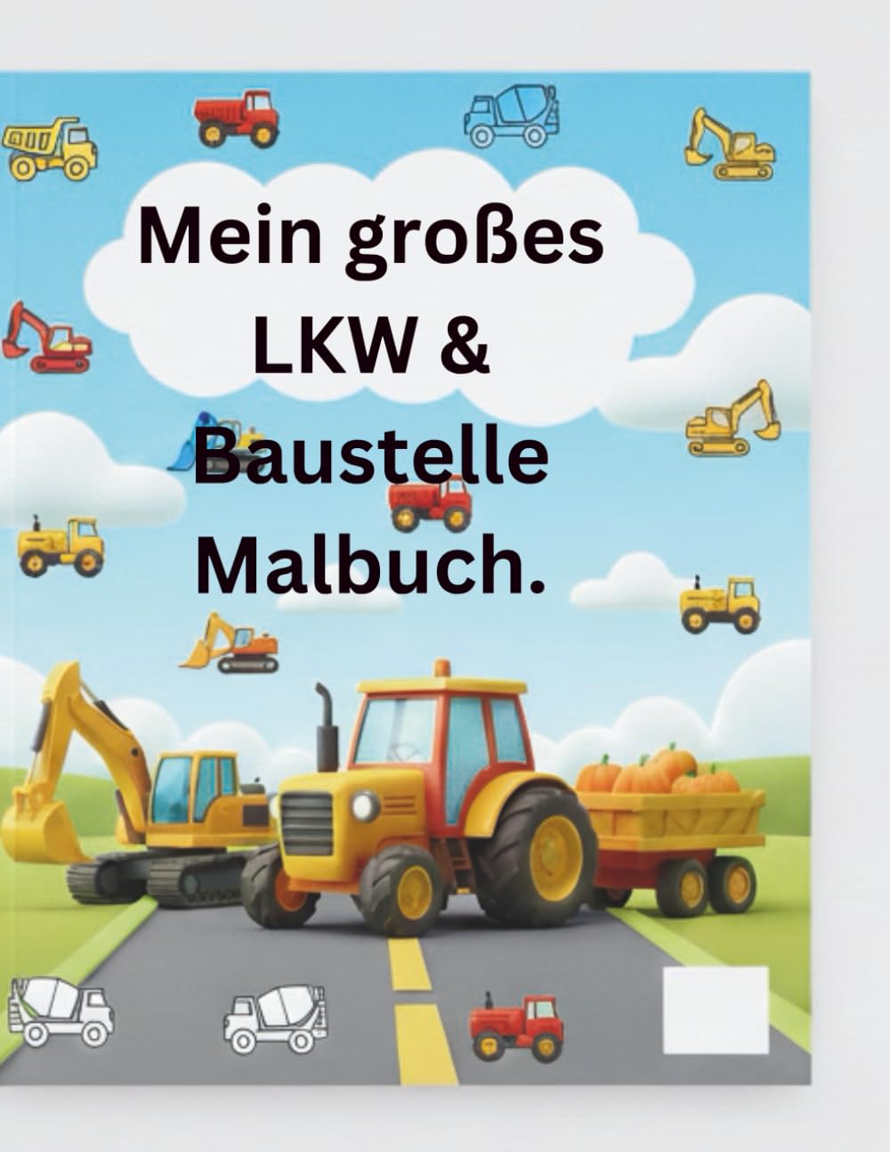 Mein großes LKW & Baustelle Malbuch: 10+ tolle Motive für Kinder ab 3 Jahren - Dicke Linien & hoher Kontrast für maximalen Malspaß