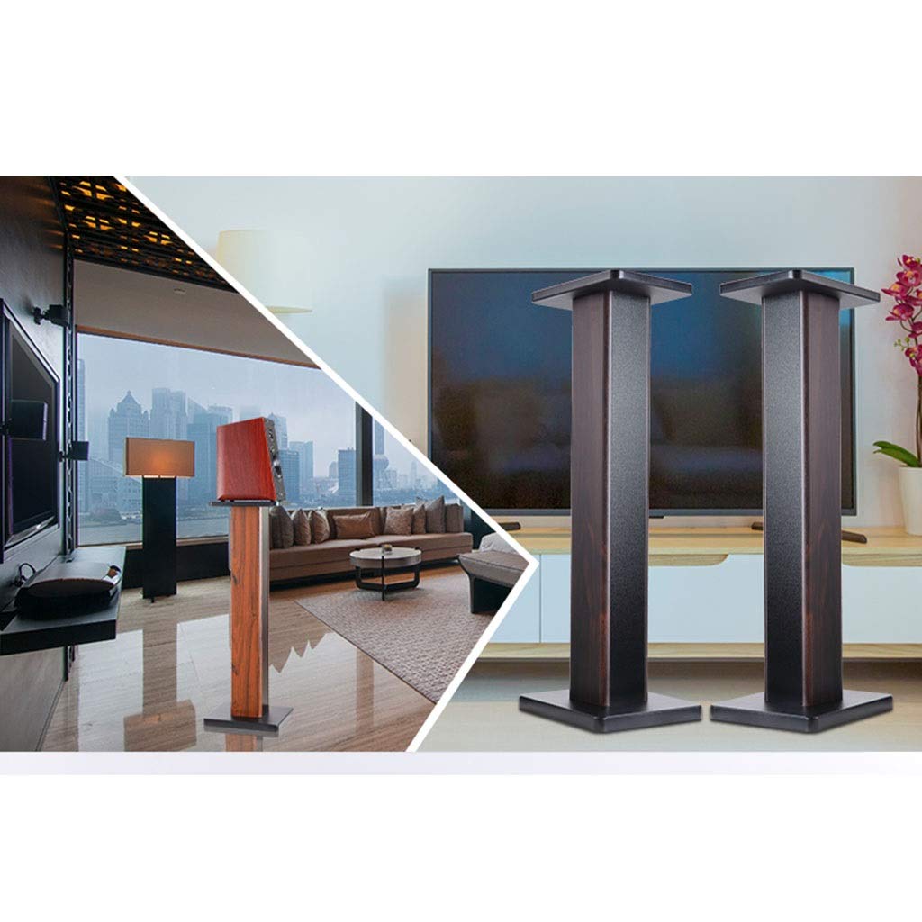 Set di 2 supporti da pavimento in legno per altoparlanti HIFI, autoportanti, con imbottitura in sabbia per un forte assorbimento del suono e degli urti (marrone, 24 x 28 x 30 cm)