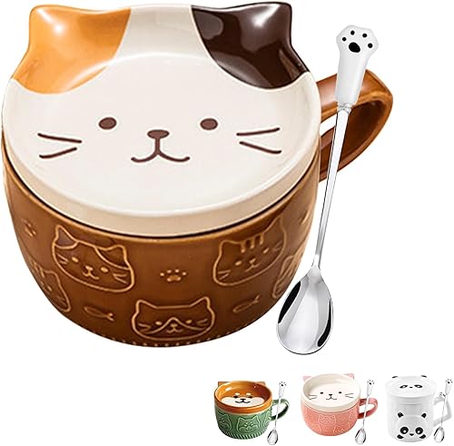 Miniatura 1 de Regalos para mujeres, tazas de café Kawaii con tapas, regalos de cumpleaños de Navidad para niñas, amigos, niños, hombres, esposa, mamá, abuela,