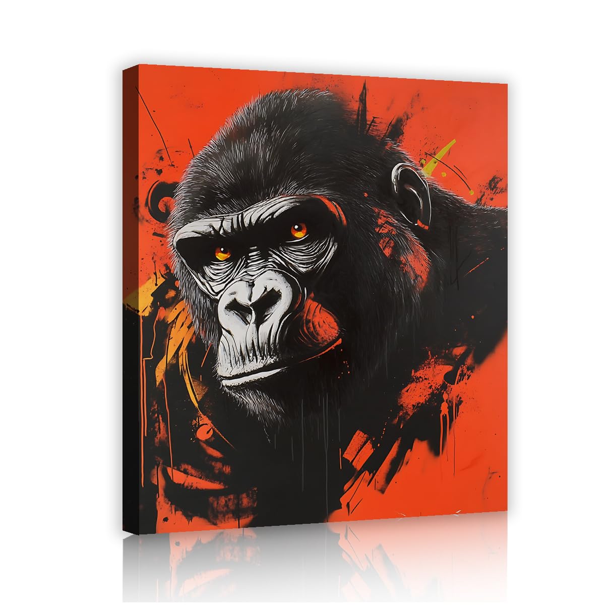 TOANGWALL Modern Contemporary Monkey Canvas Wall Art for Game Room Cool Red Black Ape Pictures Artwork Posters for Hallway Entryway Decor 80x95cm