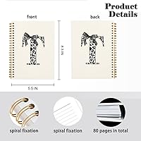 Vista 6 de Bnwepo Initial Leopard Letter T Notebook Journal, Preppy Bow Monogrammed Monogram Gifts for Women, Monogram Notebook Journal, Personalized Notebook