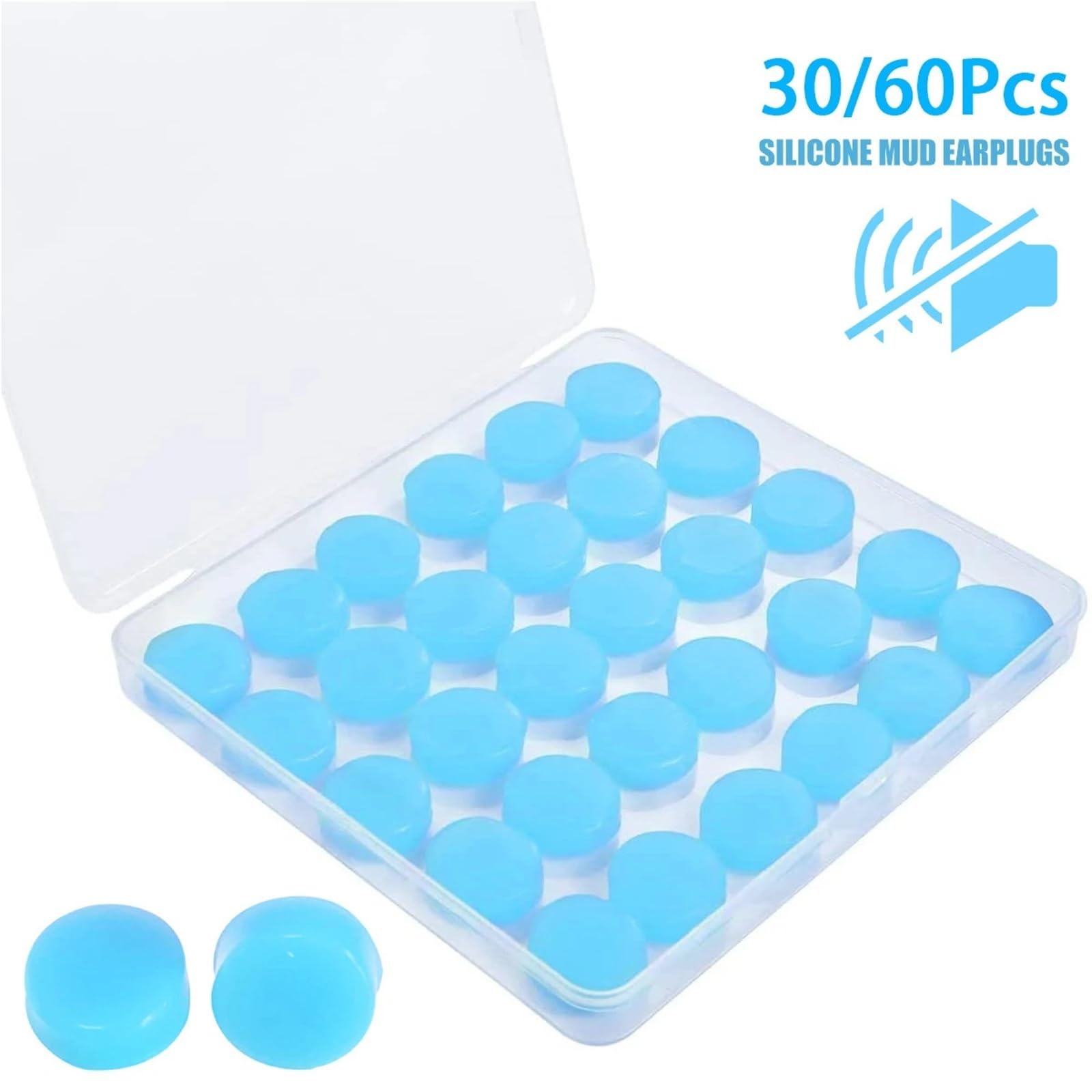 Bouchon Oreille 30/60Pcs Silicone Ear Plugs Reusable Earplugs For Sleeping Swimming Traveling Noise Reduction Flexible Plug