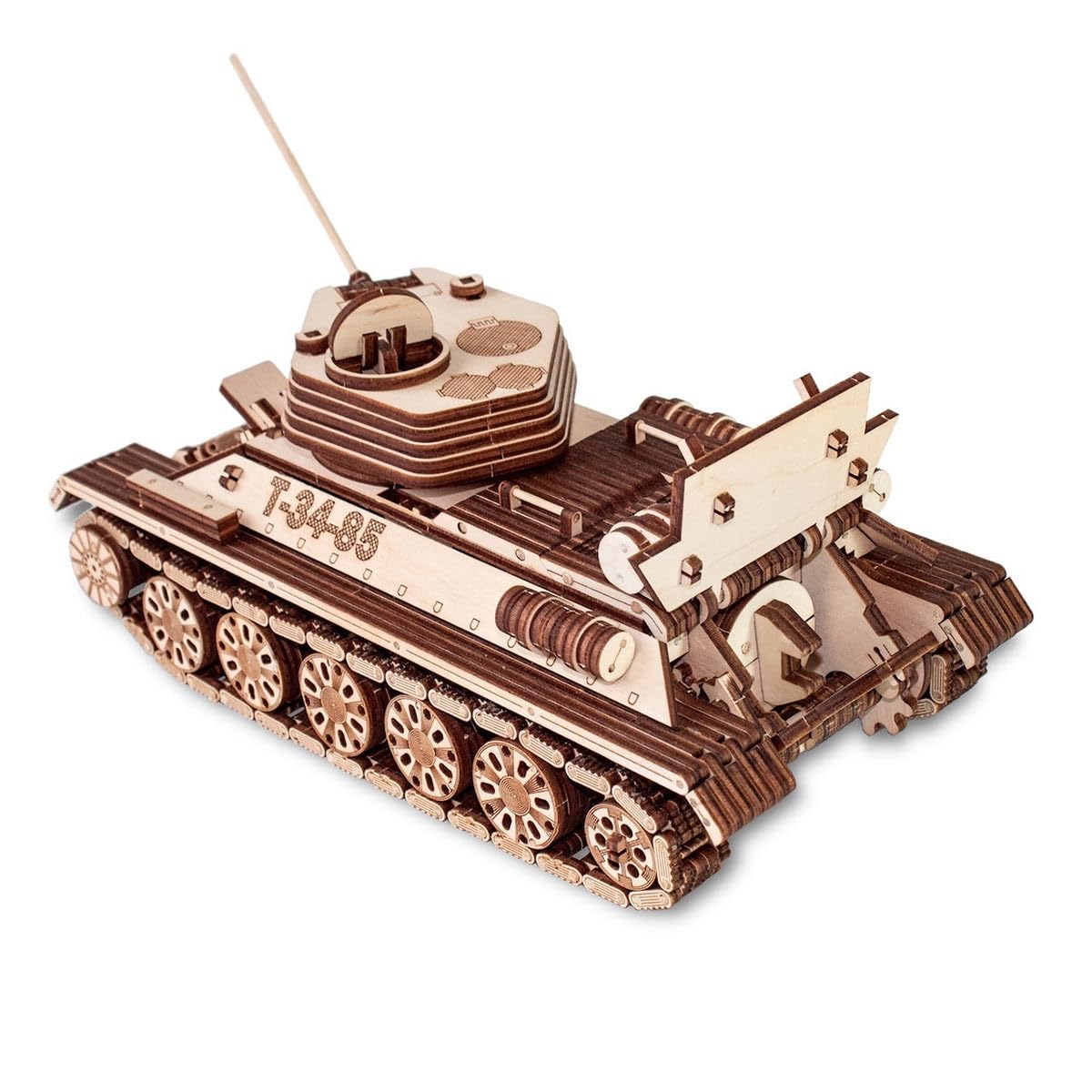 3D Holzpuzzle für Erwachsene, Mechanisch Militär T-34-85 Panzer 3D Holz Modell Bausatz, 965 Teile Holzpuzzle Panzer 3D Puzzle Holz Tank Handwerk Spielzeug Geschenk -KIT