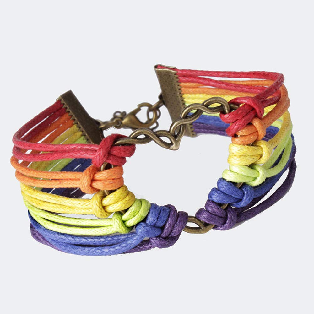 Pulsera de Cuero para Mujeres, Pulsera de Cuero Retro de múltiples de Cuero Colorida línea de Cera Multicapa Pulsera Tejida Pulsera Ajustable Accesorios de Ropa Personalizada joyería
