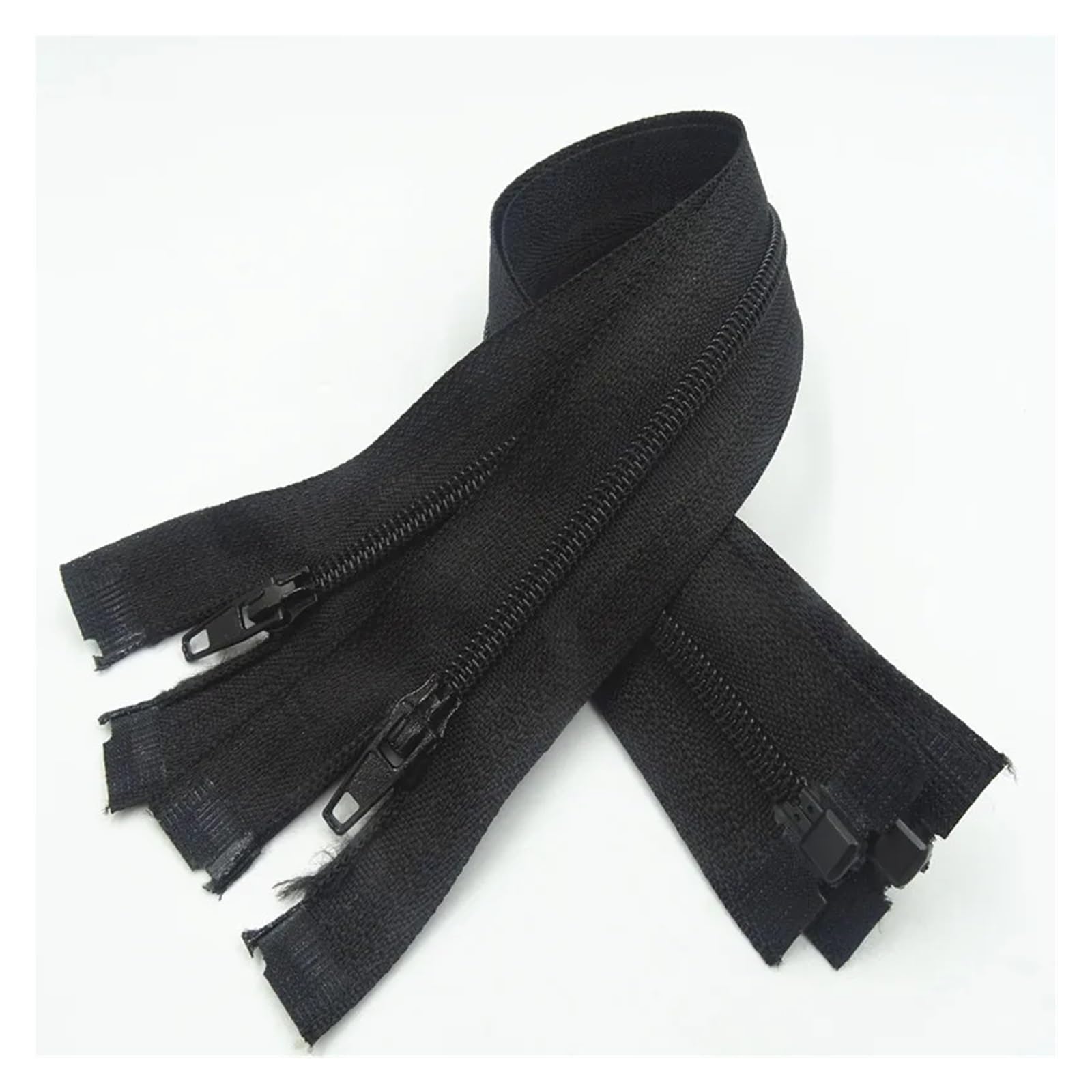 Zipper Eplacement,Open Ended Zip Fasteners,5Pcs Separating Nylon Spiral Coil 20Cm-60Cm Suitable for Garment Sewing and Crafts Process(Black,20CM)