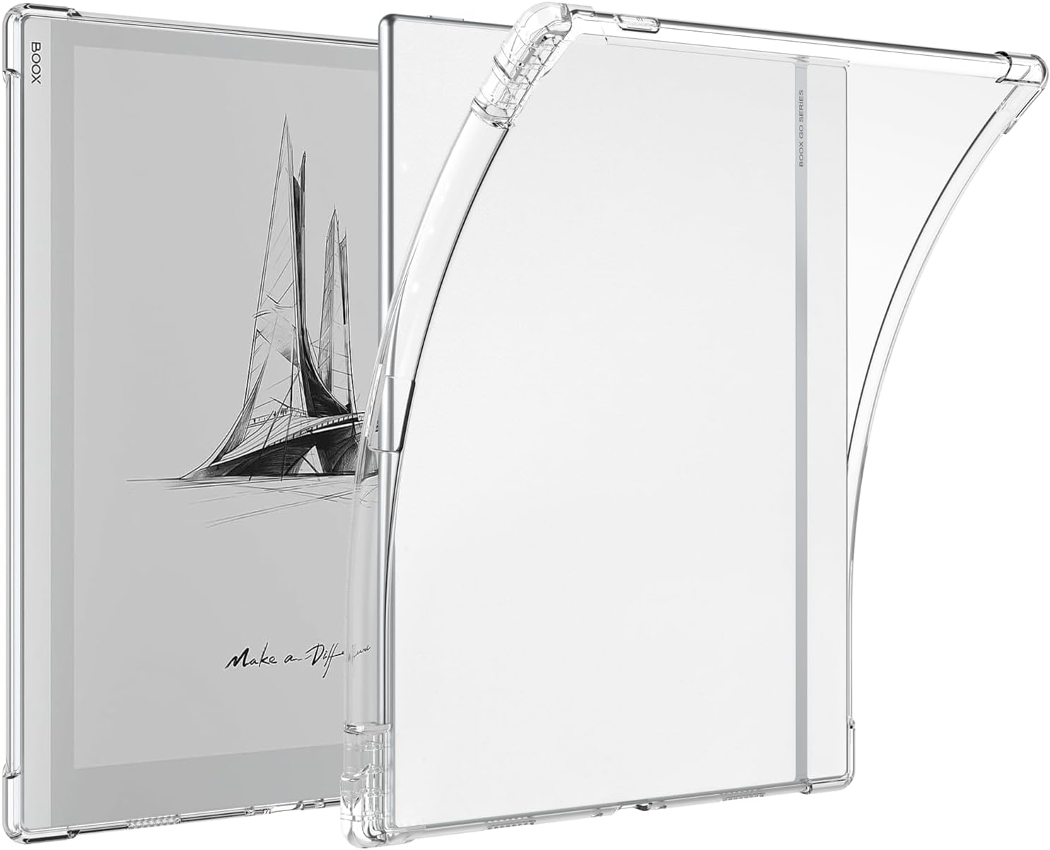 BOZHUORUI Clear Case for Onyx Boox Go 10.3 Tablet (2024 Release) - Ultra-Thin Lightweight Transparent Silicone Flexible Soft Back Cover (Clear)