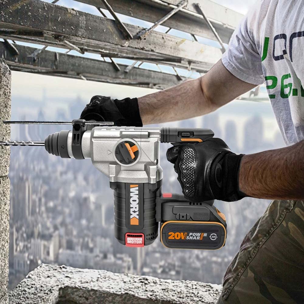 Worx WX380.9 Tassellatore-demolitore brushless-2,2j-20V a batteria - solo corpo macchina