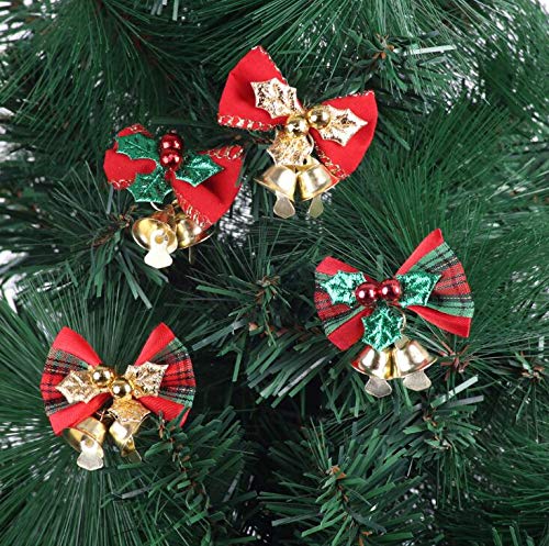 12 Fiocchi Metallici Oro Per Albero Di Natale - Con Clip, Decorazioni Eleganti Per Alberi E Ghirlande, 10,2 X 12,7 Cm