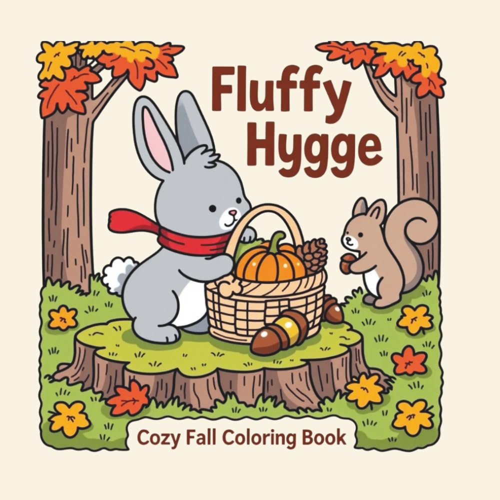 Fluffy Hygge Autumn: Cozy fall coloring pages
