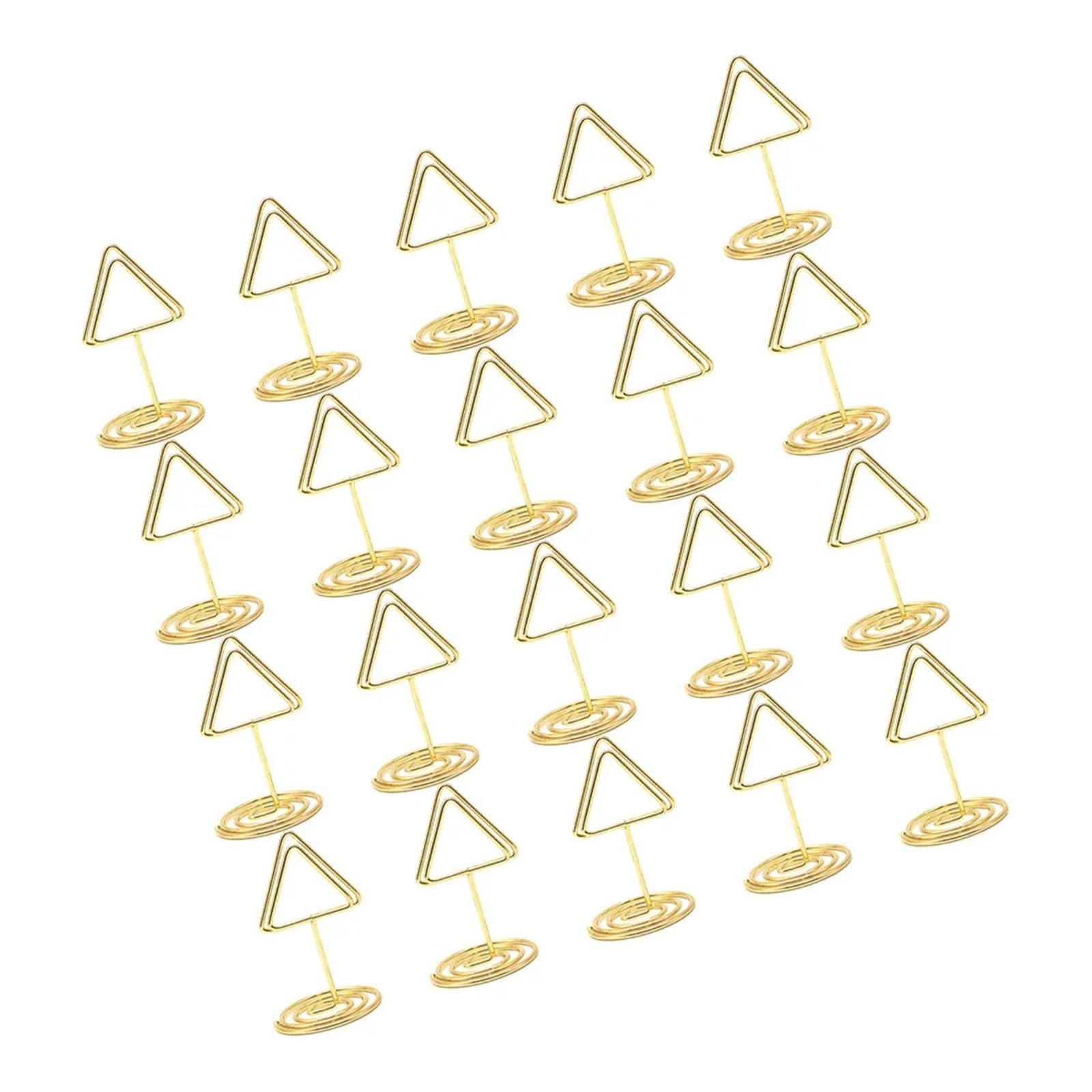 Lujauey Memo Clip Holder 30Pcs Memo Clips Metal Card Holder Stand Vertical Desktop Photo Name Tag Reserve Sign Table Decoration for Wedding Party Office Memo