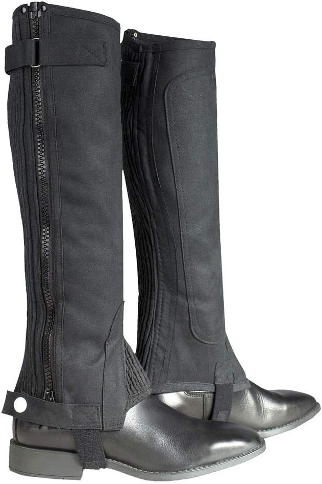 Horze Durable Ribbed Microfiber Suede Amara Half Chaps For Schooling, Training And Pleasure Riding
