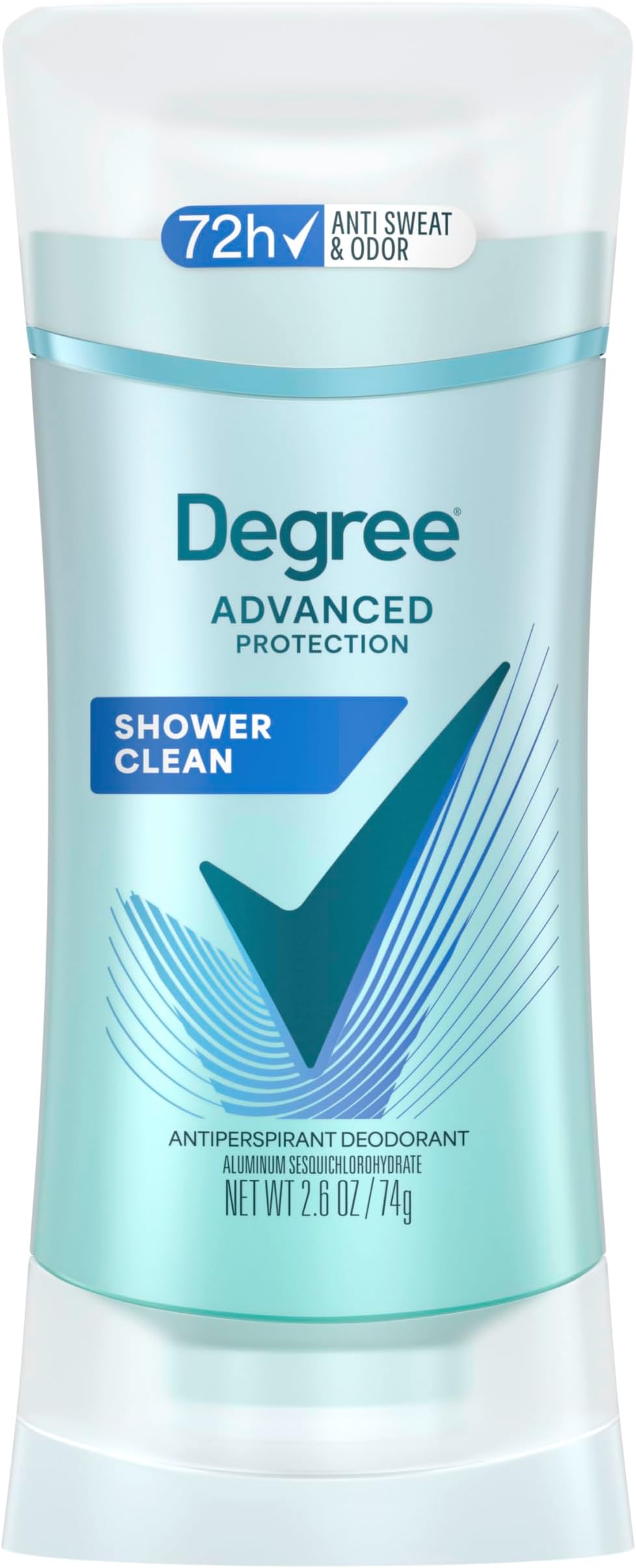 Advanced Protection Antiperspirant Deodorant Shower Clean for 72-Hour Sweat & Odor Control for Women, with Body Heat Activated Technology, 2.6 oz