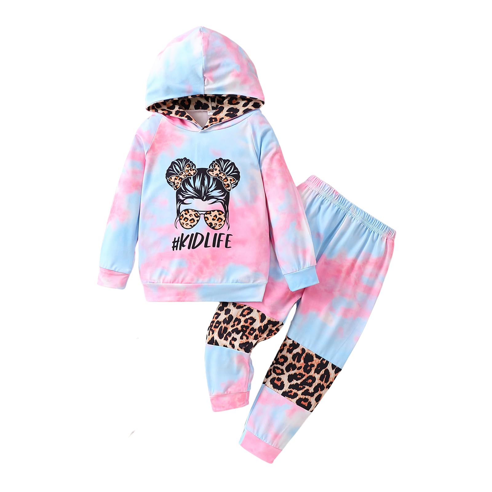 Kid Toddler Girl Clothes - Tie Dye Hoodie Sweatshirt Girl Outfits Pullover Jogger Hooded Sweatpant Set
