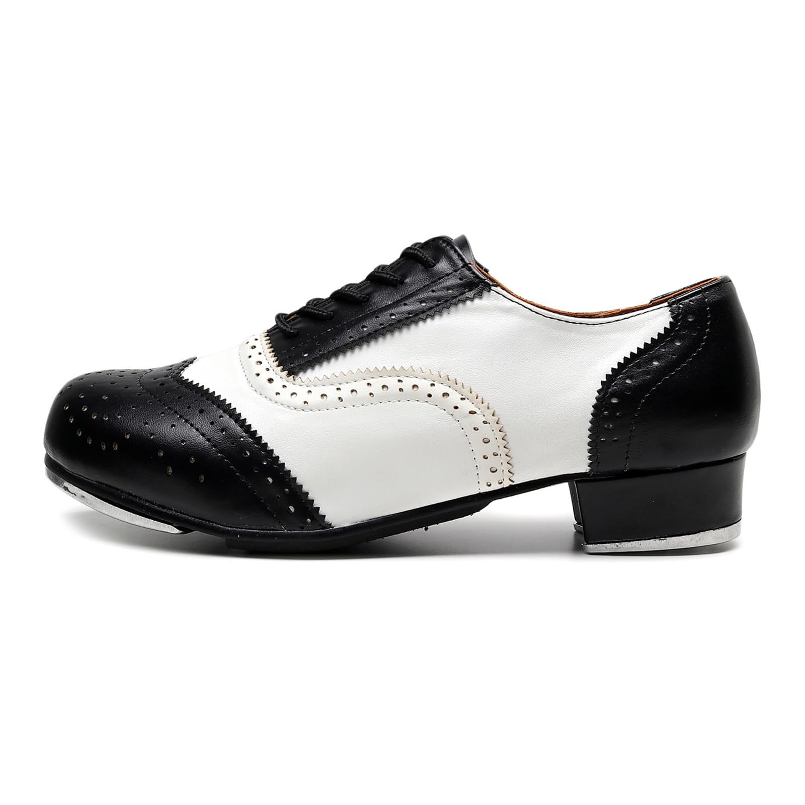 Scarpe da Tip Tap Uomo Ballo Sala Tacco Basso Stringate Brogue Traspiranti