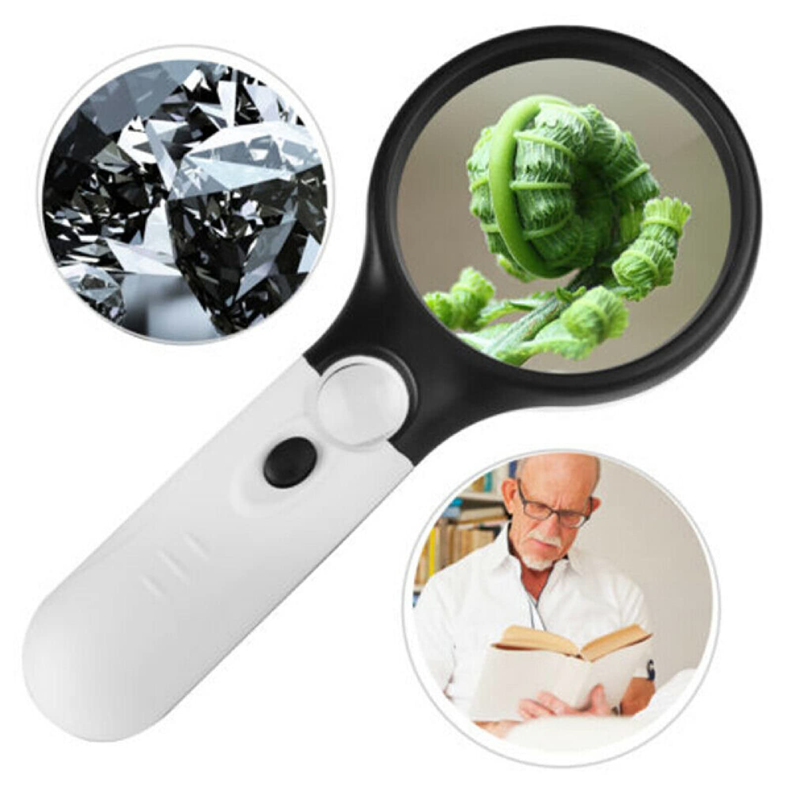 Magnifying Glass, 45X Handheld Reading Magnifying Glass with 3 LED Lights - Image 4