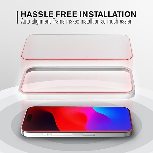 Miniatura 10 de VENA Protector de pantalla de vidrio templado de privacidad de 2 vías compatible con Apple iPhone 15 Pro (6.1 pulgadas)  3 paquetes, (dureza 9H,