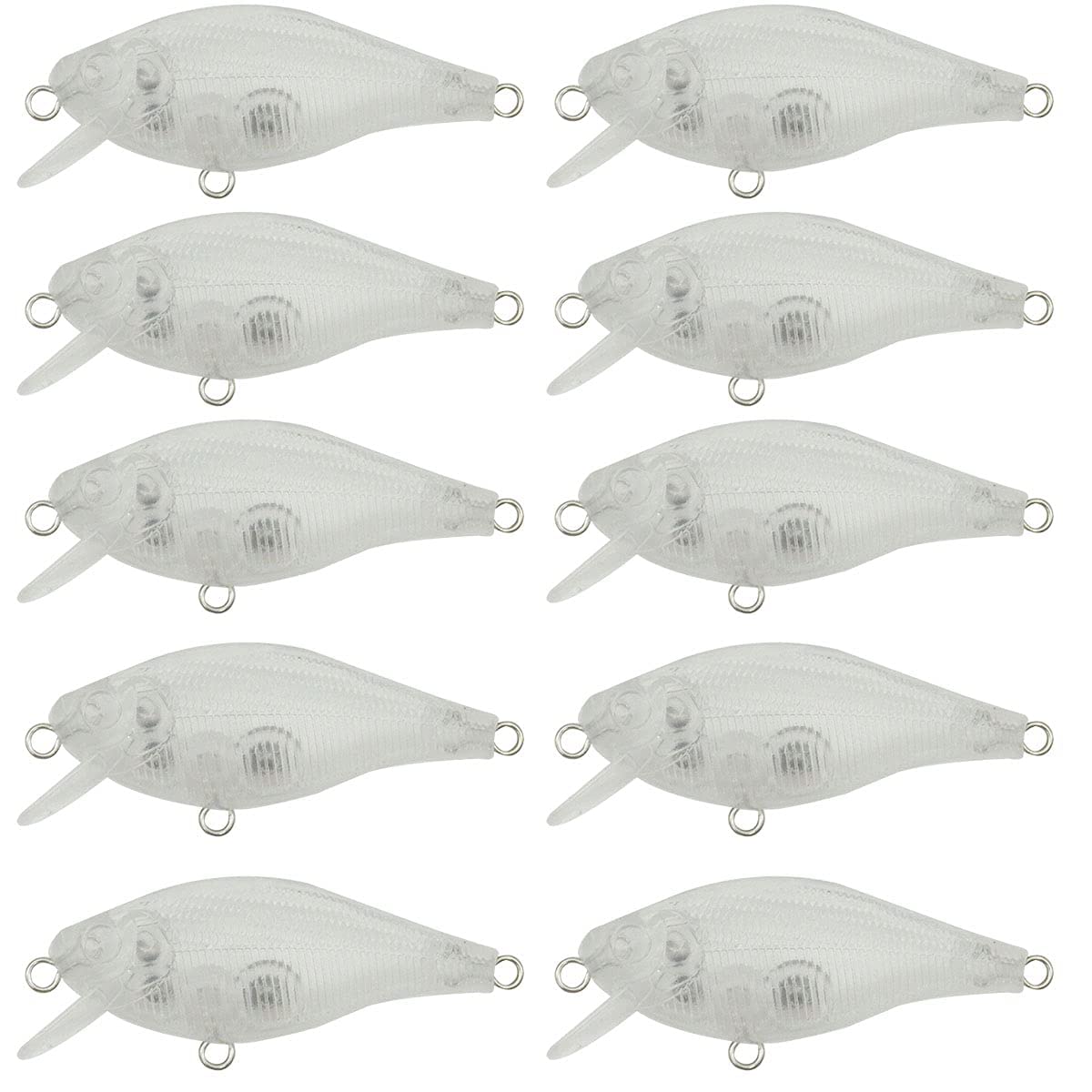 10PCS Unpainted Lure Blanks - 3.81g, 5.7cm, ABS Plastic, With Rattle, For DIY Fishing
