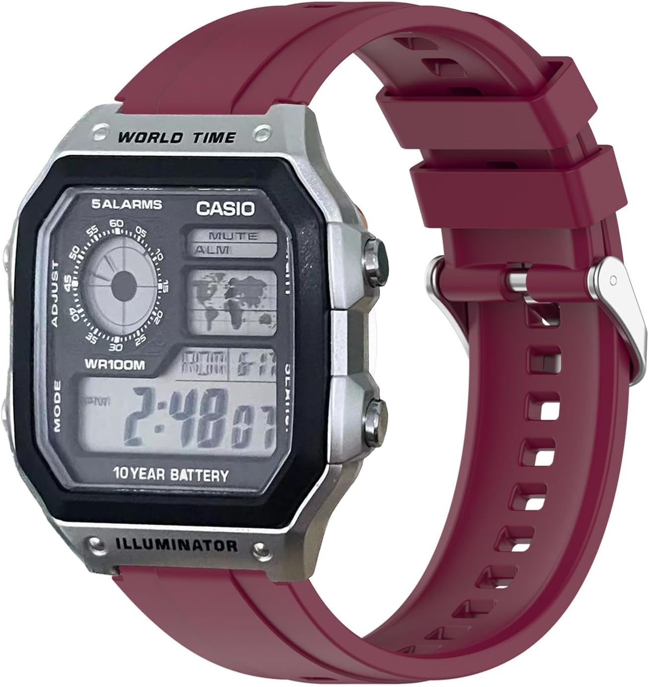 Replacement Wristbands for Casio AE 1200 / W 218H / AE 1300 / F 91W / W 218H / AQ S810W, Silicone Watch Straps Bracelet Strap for Casio W 219 / F 108WH / AE 1000W / SGW 500H