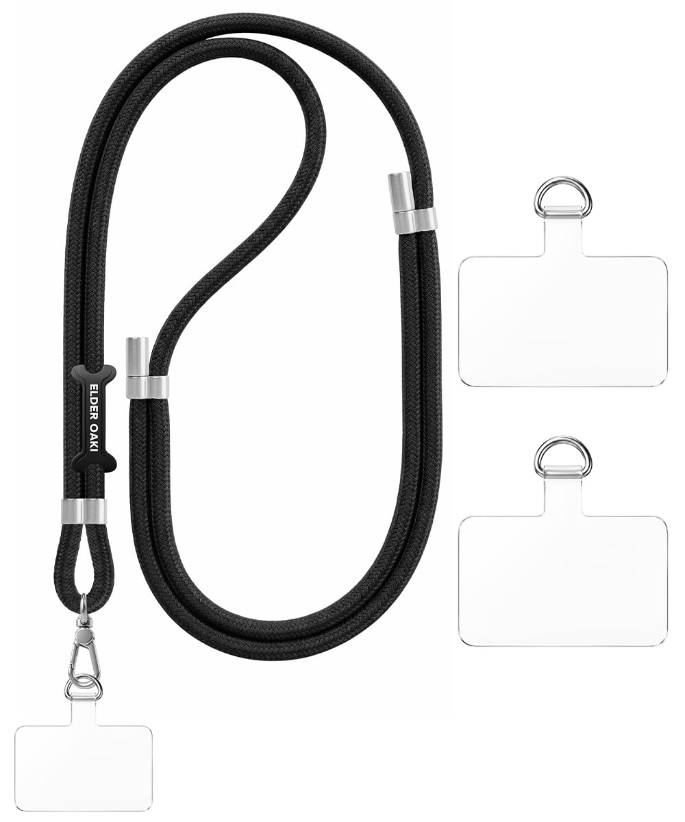 Elderoaki 8mm Handykette Universal– TPU-Halterung,160cm, verstärkte verzinkte Schnalle, verlängerbares Handy Umhängeband, maximale Gesamtlänge