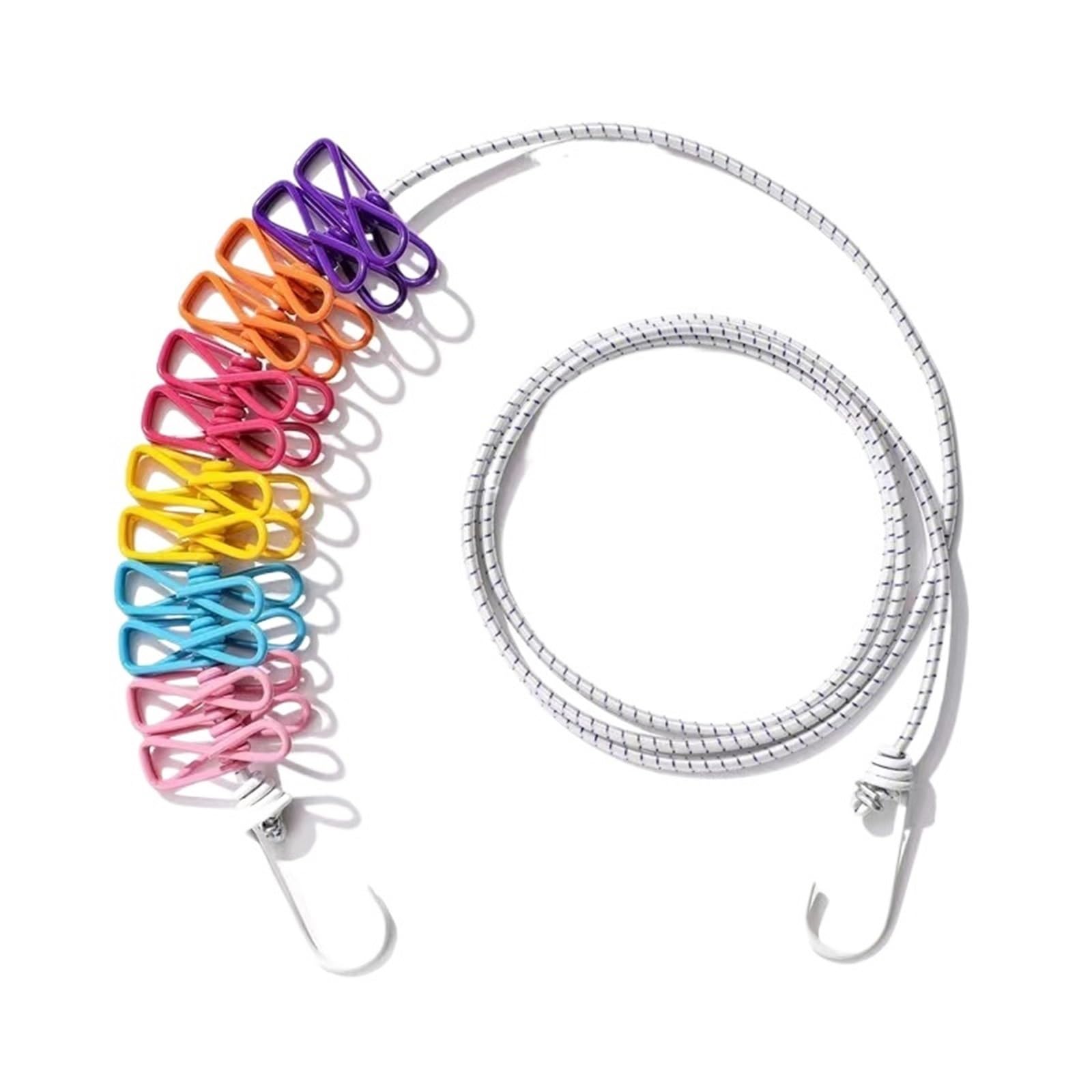 Laundry Line Retractable Portable Clothesline For Travel, Clothing Line With 12 Clothes Clips Balcony Garden(Color1)