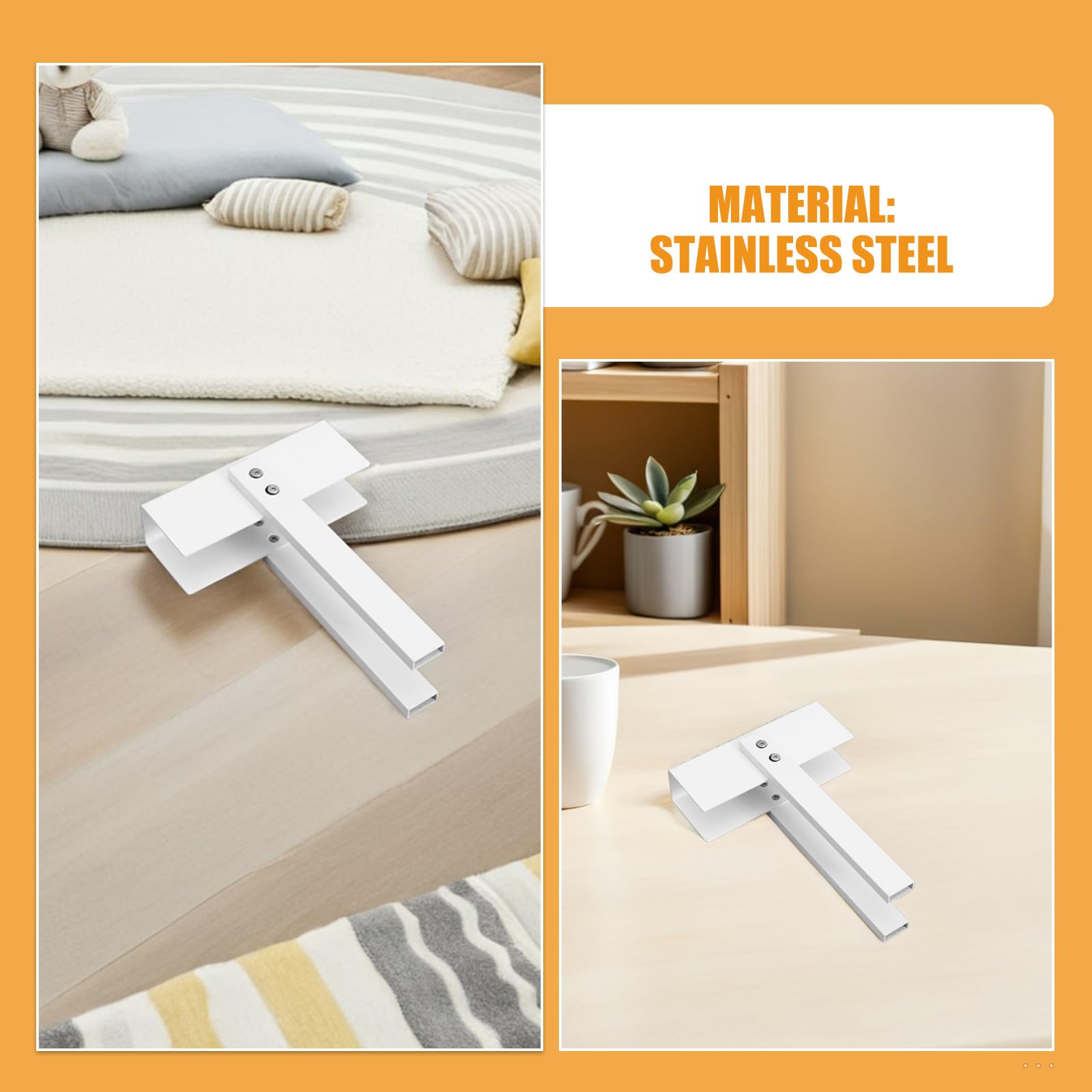 SEWACC Lot de 2 verrous de porte pour enfant : verrou de placard pliable en acier inoxydable, verrou de sécurité pour enfant, réglable pour portes pliantes.