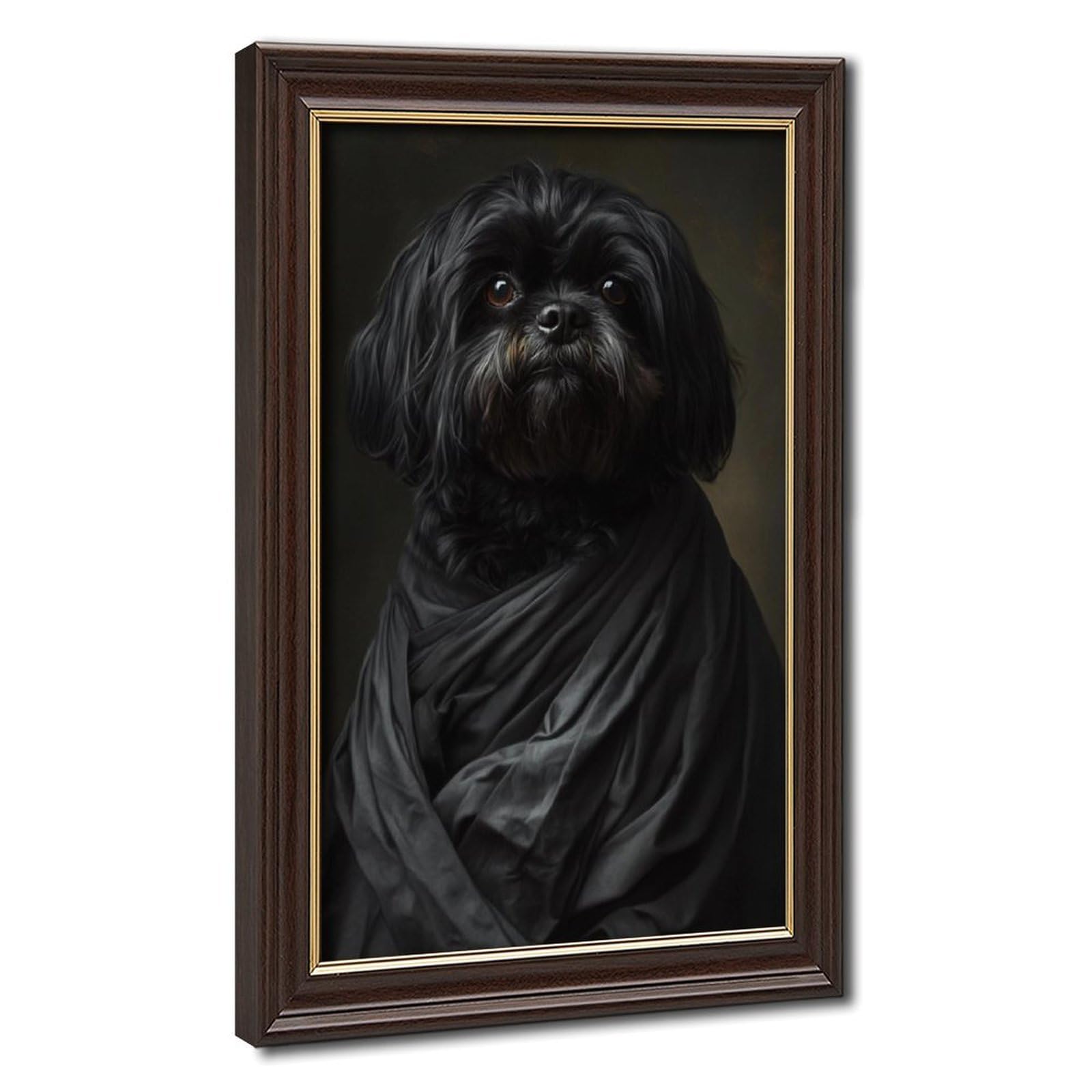 Pyberon Mokume Gane Frame-Style Shih Tzu Canvas Poster For Living Room Decor Gift