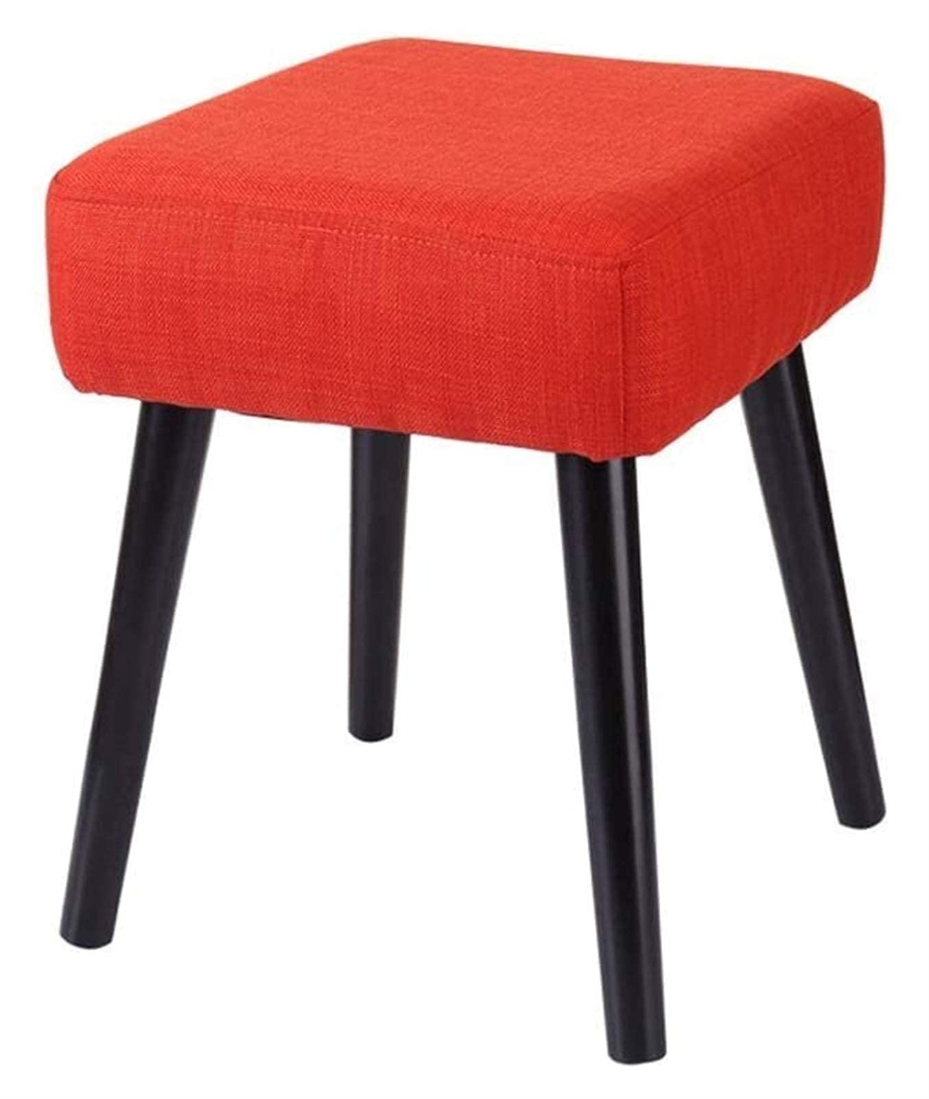 Tabourets ronds chaise 4 pieds en bois pouf repose-pieds velours rouge chambre
