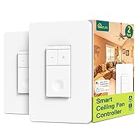 Vista 1 de TREATLIFE Smart Ceiling Fan Control 2Pack, 4 Speed Fan Switch for Ceiling Fan, Neutral Wire Required, Compatible with Alexa and Google Assistant