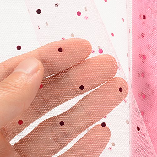 Hihoddy Rotolo di tessuto tulle con paillette, per...