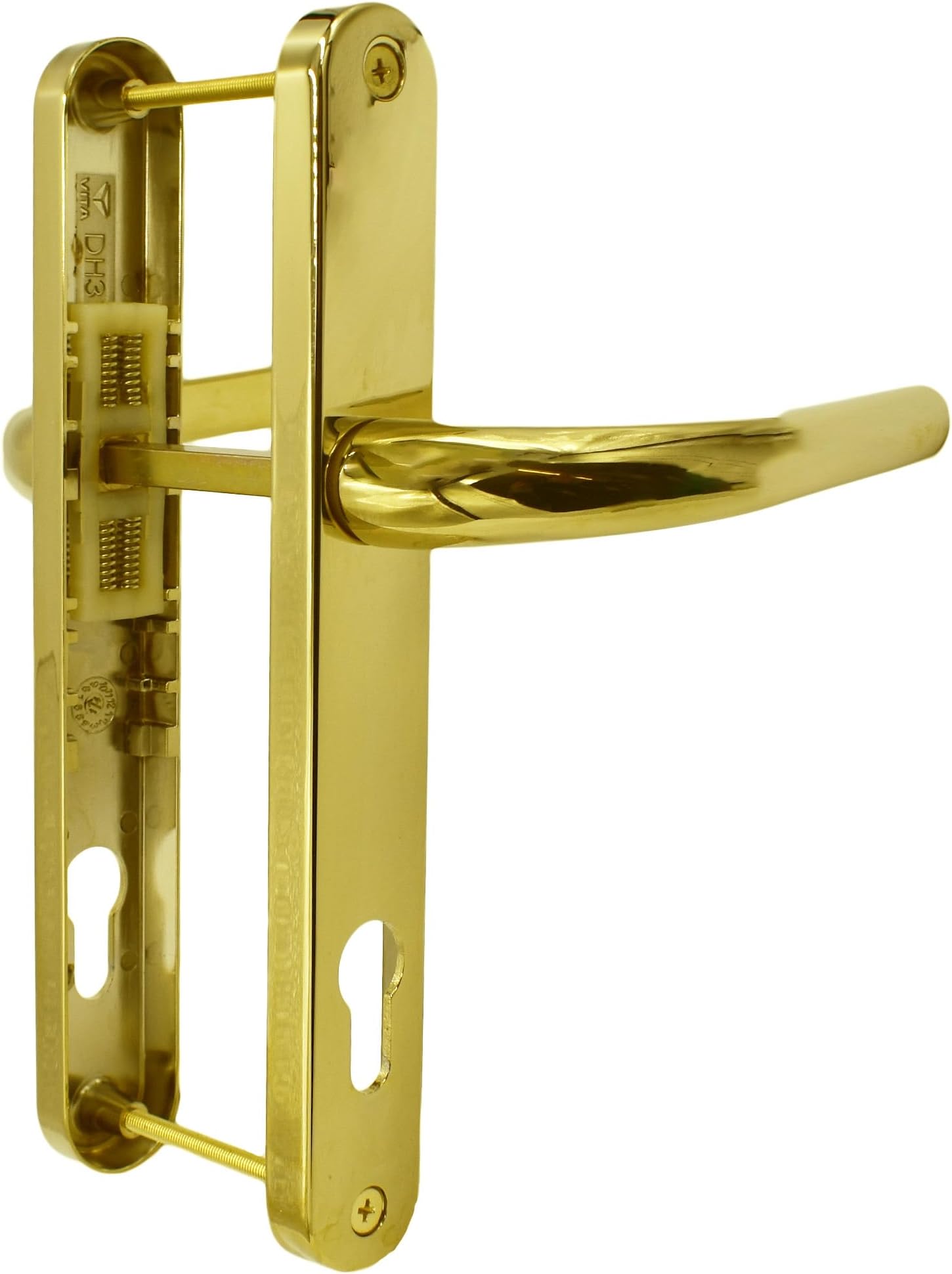 UPVC Door Handles Polished Chrome Lever/Lever 92mm PZ (Centres) 210mm Screw to Screw