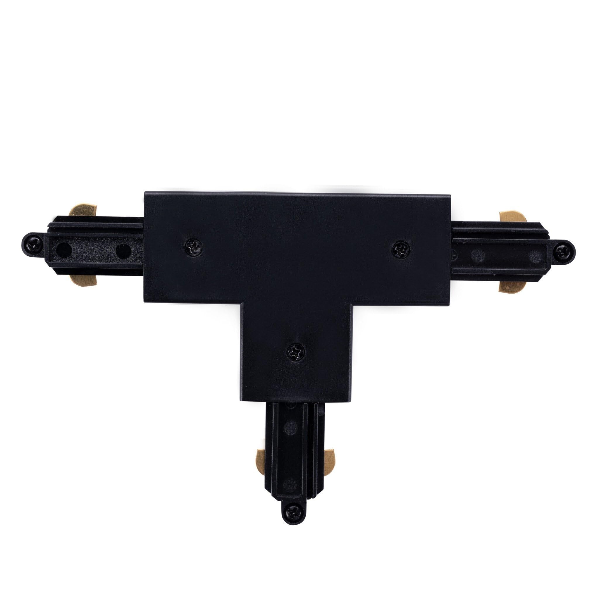 Ledvion - Conector Tipo T, Carril Monofasico, Negro, Lampara techo, plafon led techo cocina, luces led, focos led interior techo