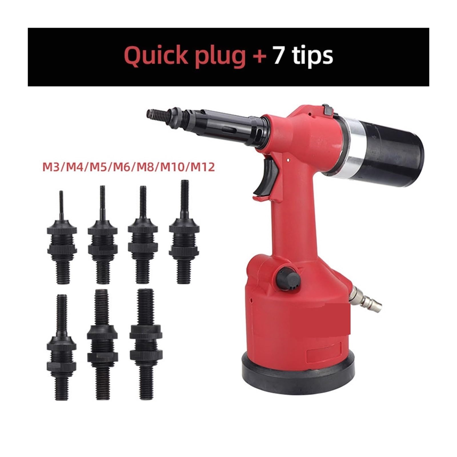 Clavadora, M3 M4 M5 M6 M8 M10 M12 Kit De Pistola For Tuercas De Remaches Neumática Hidráulica Remachadora Automática Herramientas De Aire Máquina Remachadora De Tuercas