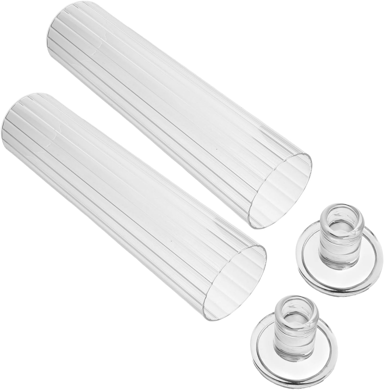 Zerodeko 2sets Hurricane Candle Holder Striped Glass Candle Stands for Weddings and Events Windproof Design for Stable Flame Elegant Table Centerpiece Decor
