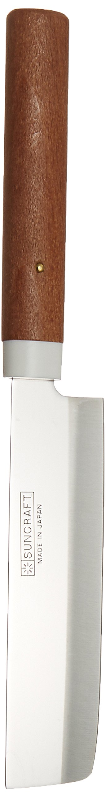 Suncraft AHL88 Fruit Knife, 422 (Thin Blade Type), Stainless Steel Knife, Wooden Handle, Made in Japan