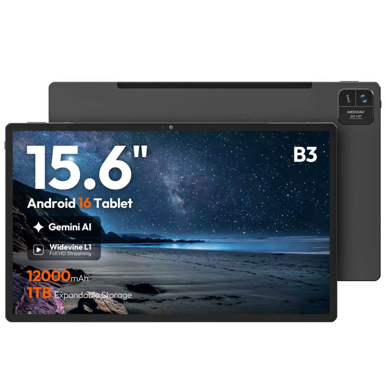 Amazon.com : MESWAO 15.6 Inch Android 16 Tablet, 2026 Large Tablet