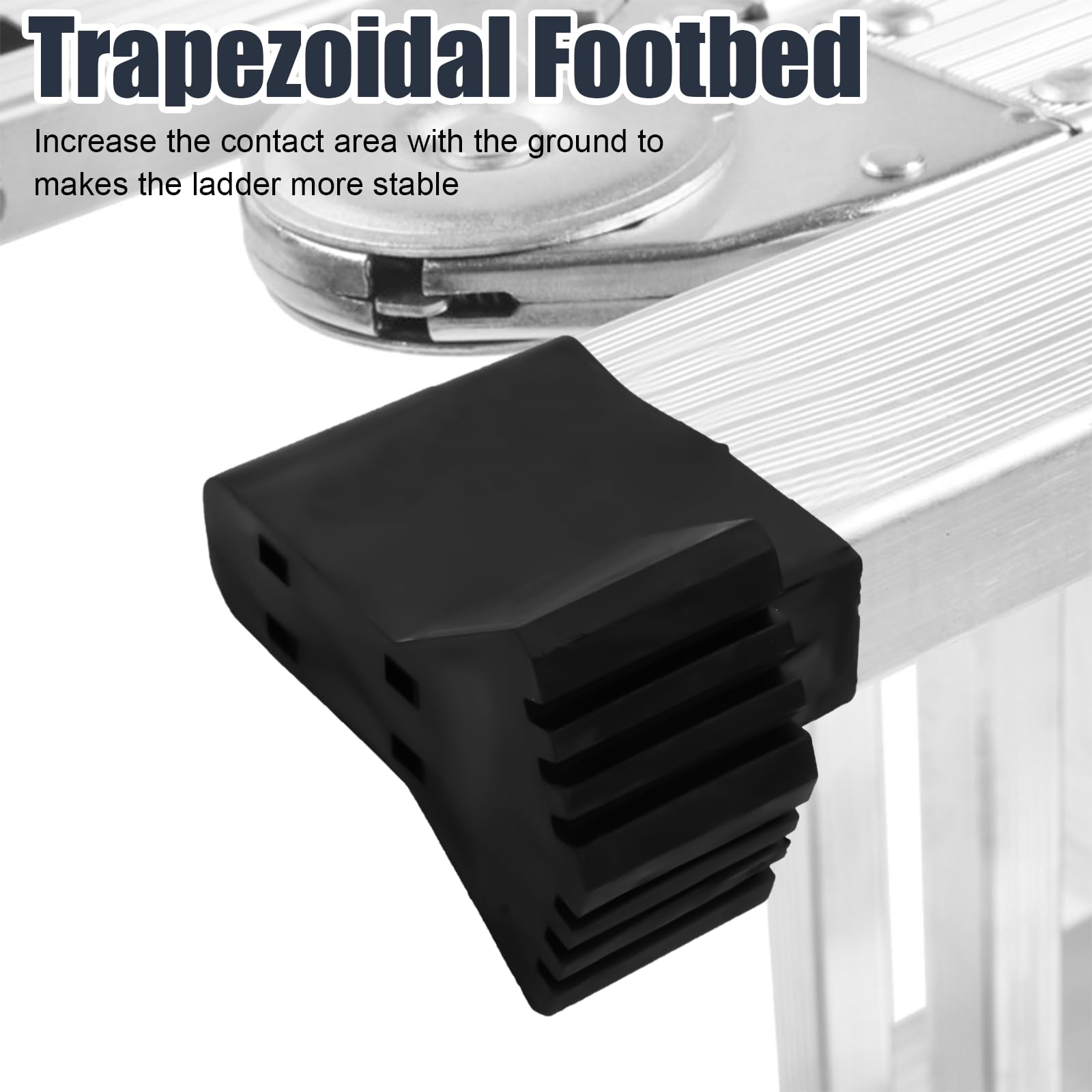 4 Piedini In Gomma Per Scale - Antiscivolo, Per Scale Alluminio E Telescopiche (Nero) - Foto 6
