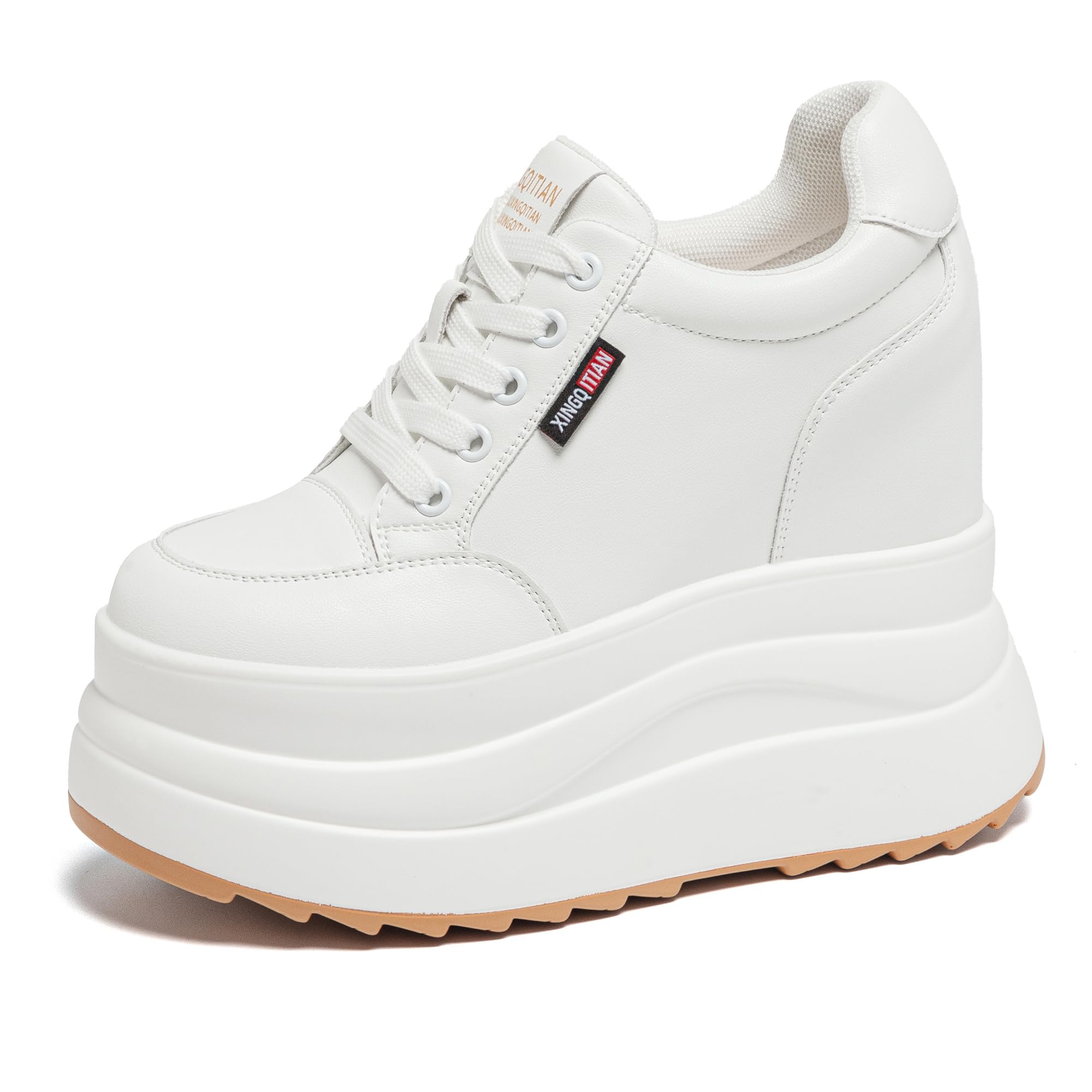 AONETIGER Sneakers Zeppa Interna Donna alla Moda Ginnastica Sportive | Casual Platform Leggere Scarpe Alla Moda Eleganti Pelle Con Aumentare Sneaker Ginnastica Pelle Tacco 13CM Plateau Gr.36-40EU