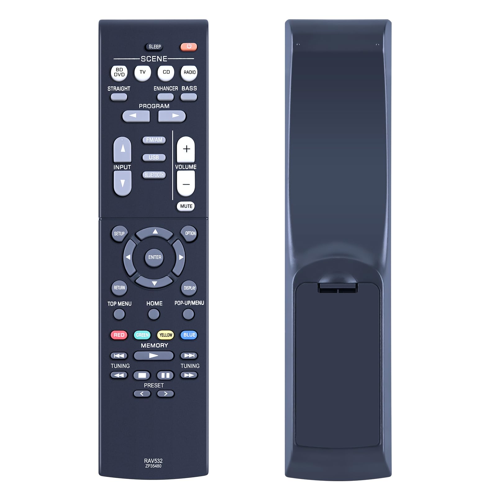 RAV532 ZP35480 Replacement Remote Control Compatible for Yamaha AV Receiver RX-V379 RX-V383 RX-V383BL HTR-3068