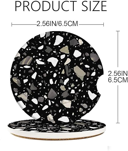 Miniatura 6 de Posavasos absorbentes para automóvil para bebidas, paquete de 2 portavasos, piedra de cerámica de 2.56 pulgadas y base de corcho antiarañazos,