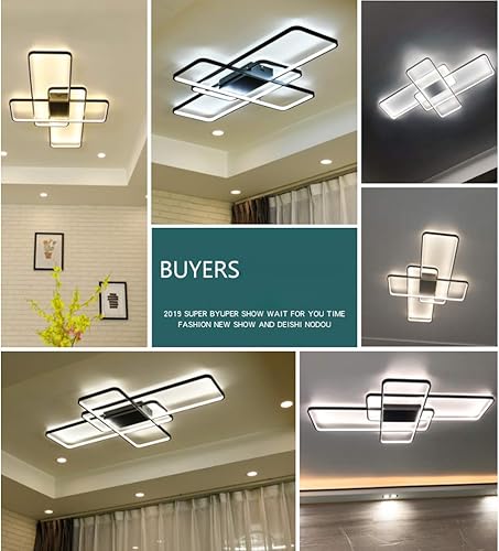 Miniatura 5 de Lámpara de techo LED cuadrada moderna para dormitorio, lámpara de techo rectangular contemporánea, para sala de estar, lámpara de montaje empotrado,