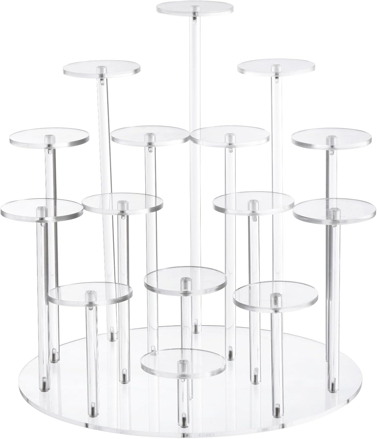 uxcell Acrylic Cupcake Stand, Transparent Cupcake Display Holder for 15 Cupcakes, Dessert Stand Pastry Serving Platter Display for Wedding Birthday Tea Party